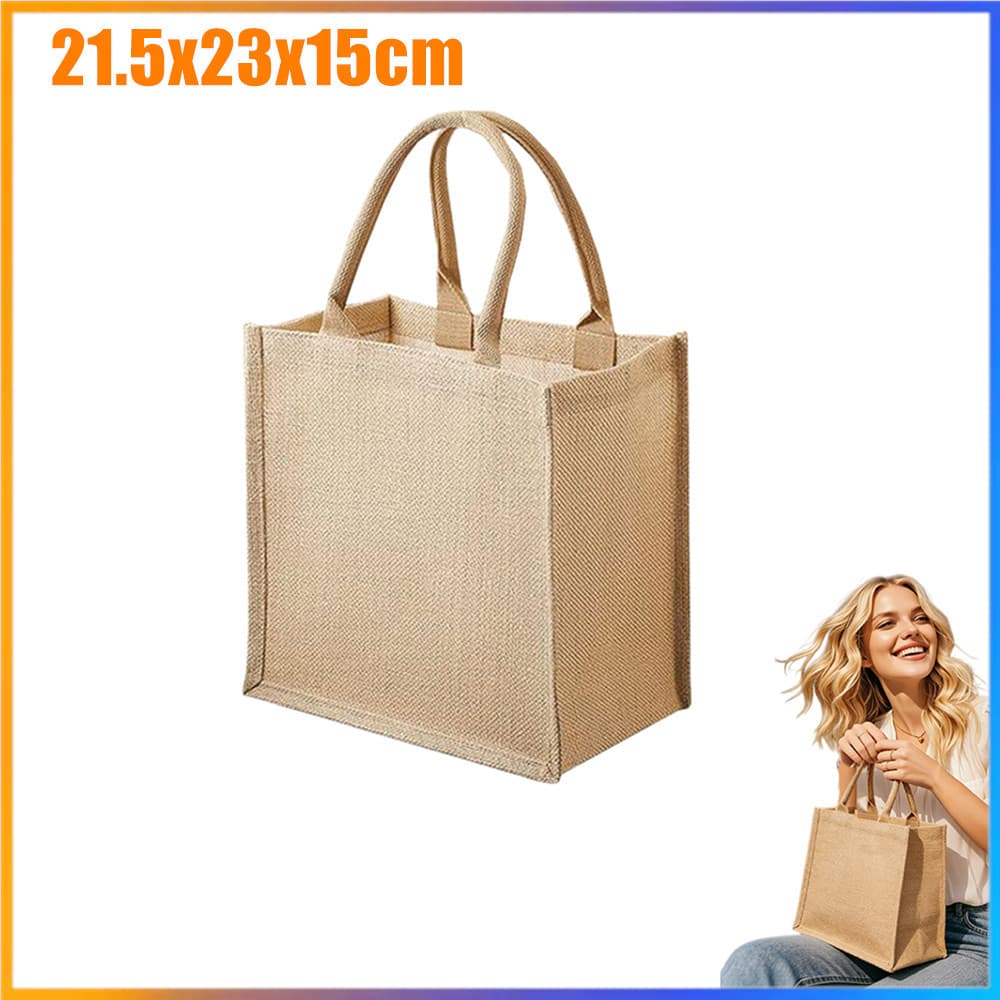 Bolsa de juta de praia, Mini sacola de compras tecida, sacola de presente de dama de honra, bolsa de ginástica de nataçã