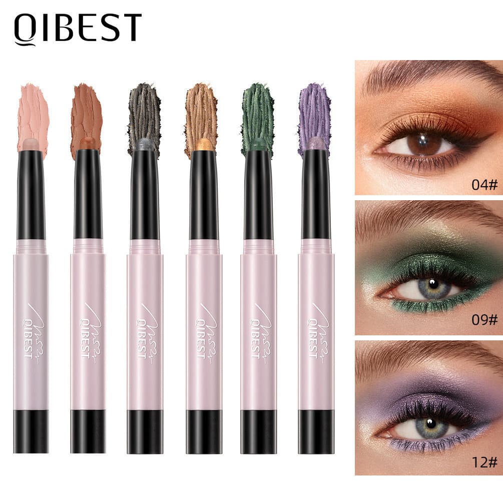 Bastão de Sombra para Olhos Qibest, Não Provoca Tontura, Fácil de Aplicar, com Pérolas e Lantejoulas, Bastão de Sombra I