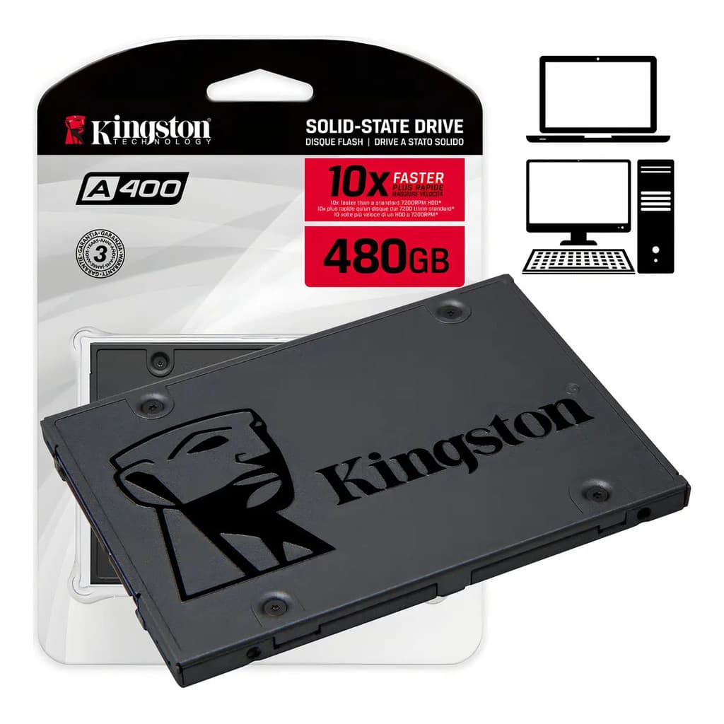 SSD Kingston A400 480GB SATA III 2,5" Interno para Notebook e PC