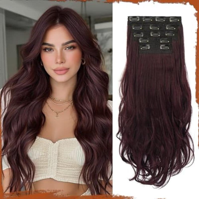 Extensões De Cabelo De Trama Sintética Grossa Clipe Invisível , Em Macio De Renda Para 20 Polegadas Pretas Mulheres Solt