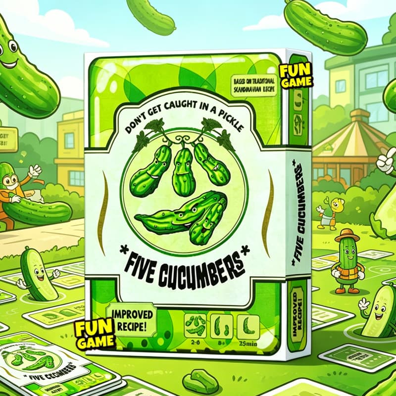 Five Cucumbers Card Game Jogo De Cartas De Cinco Pepinos-Divertido Para Fazer Truques Em Família
