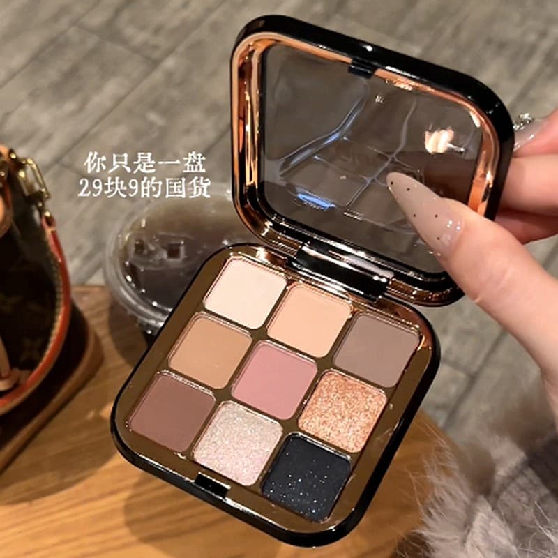 Paleta de sombras de nove cores de cor mágica uma paleta multiuso fosco perolado tudo-em-um paleta diária fina portátil
