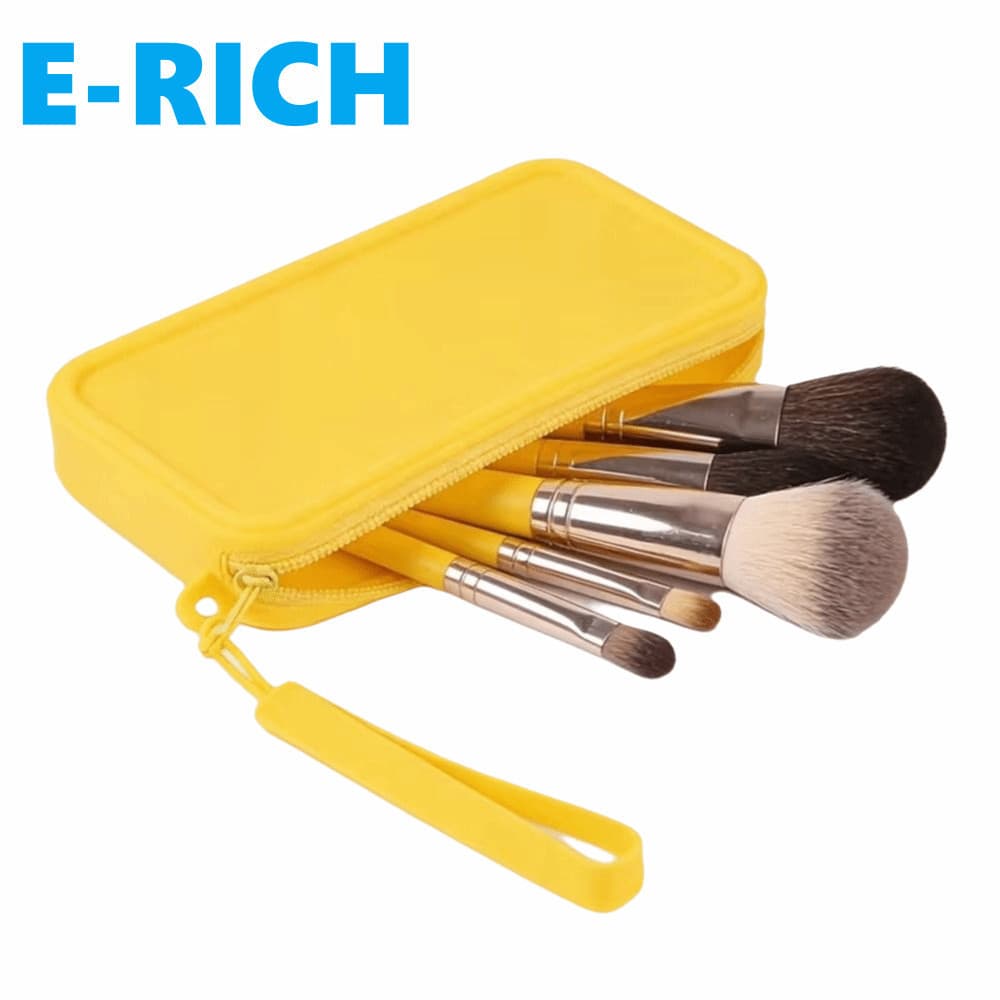 ERICH1 Organizador De Armazenamento Quadrado , Bolsa De Maquiagem Multiuso De Silicone À Prova De Choque Cosmética Portá