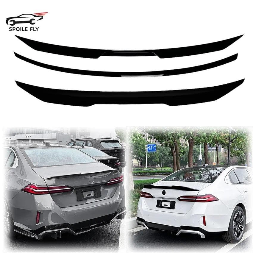 2024 Para Cima BMW Série 5 G60 i5 M5 520i 528i 535i 530i 525i Spoiler Traseiro Tronco Asa Lábio ABS Gloss Preto Fibra De