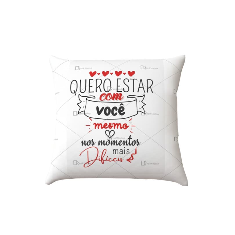 Almofada Decorativa 30x30 Casal  presente com Mensagem quero esta com você