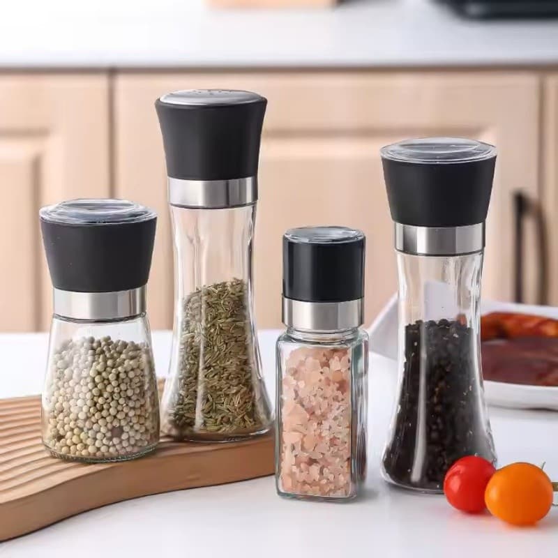 Frasco Para Temperos Com Moedor De Sal Grosso E Pimenta Cozinha Mesa