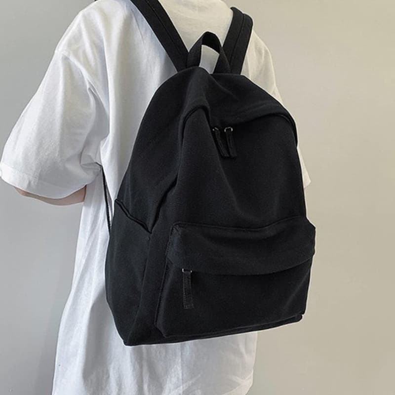 Mochila masculina única lona mochila Casual Campus versão coreana simples estudante mochila moda tendência saco de viage