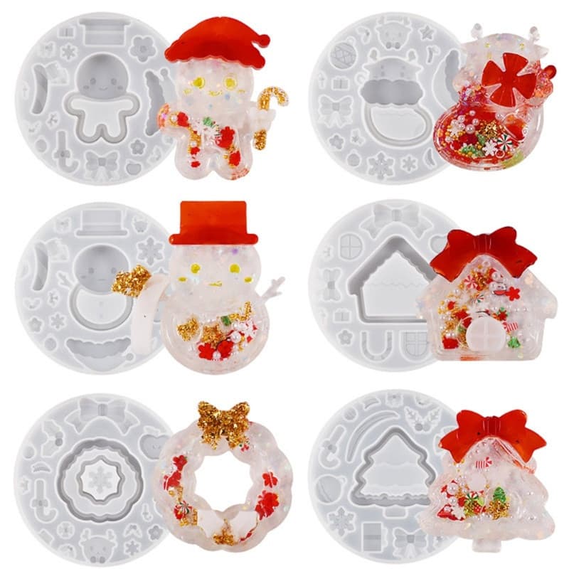 FL Moldes Pingente Natal Areia Movediça Placa Vazia Molde Silicone Para Fazer À Mão