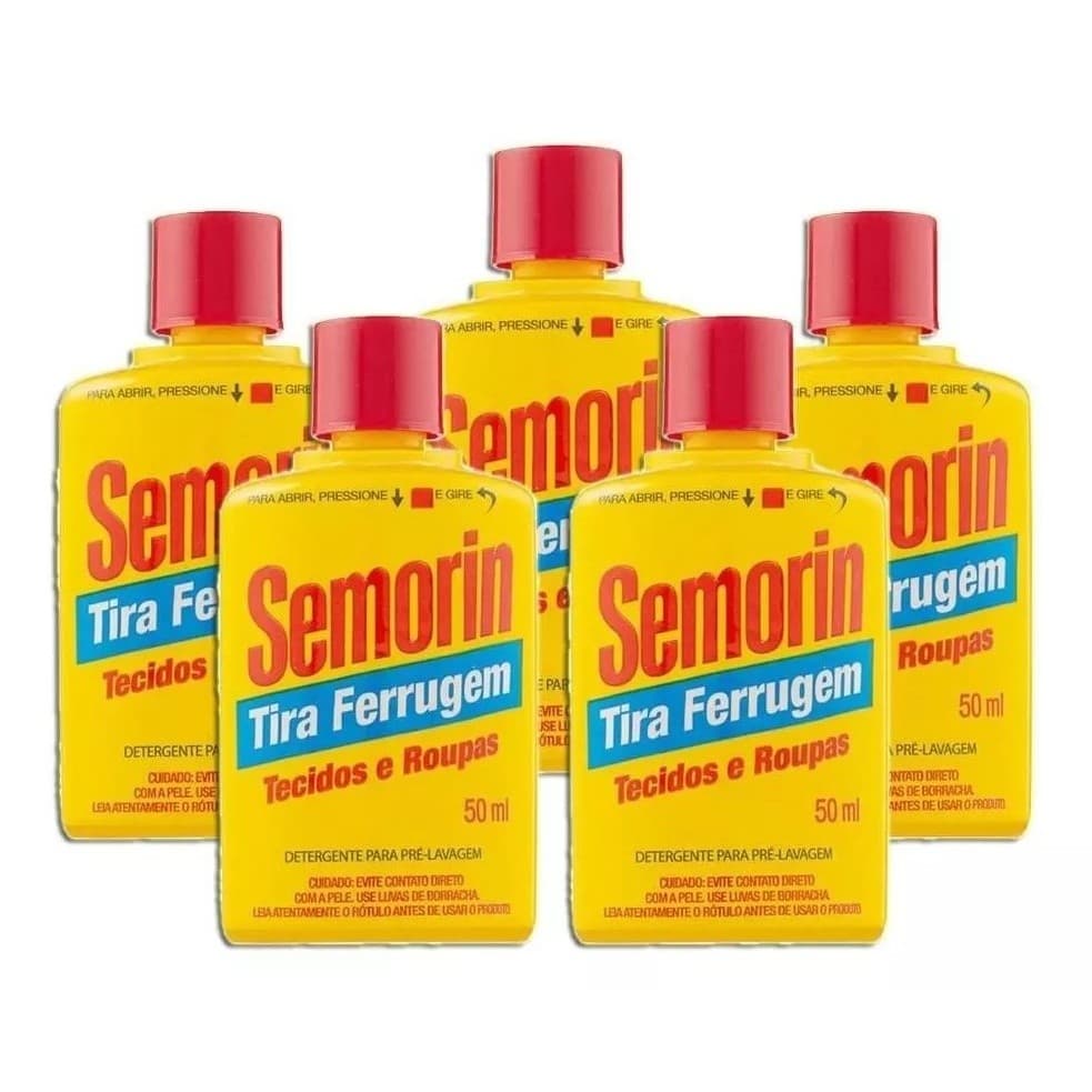 Tira Manchas Detergente Anti Ferrugem Semorin Kit 5