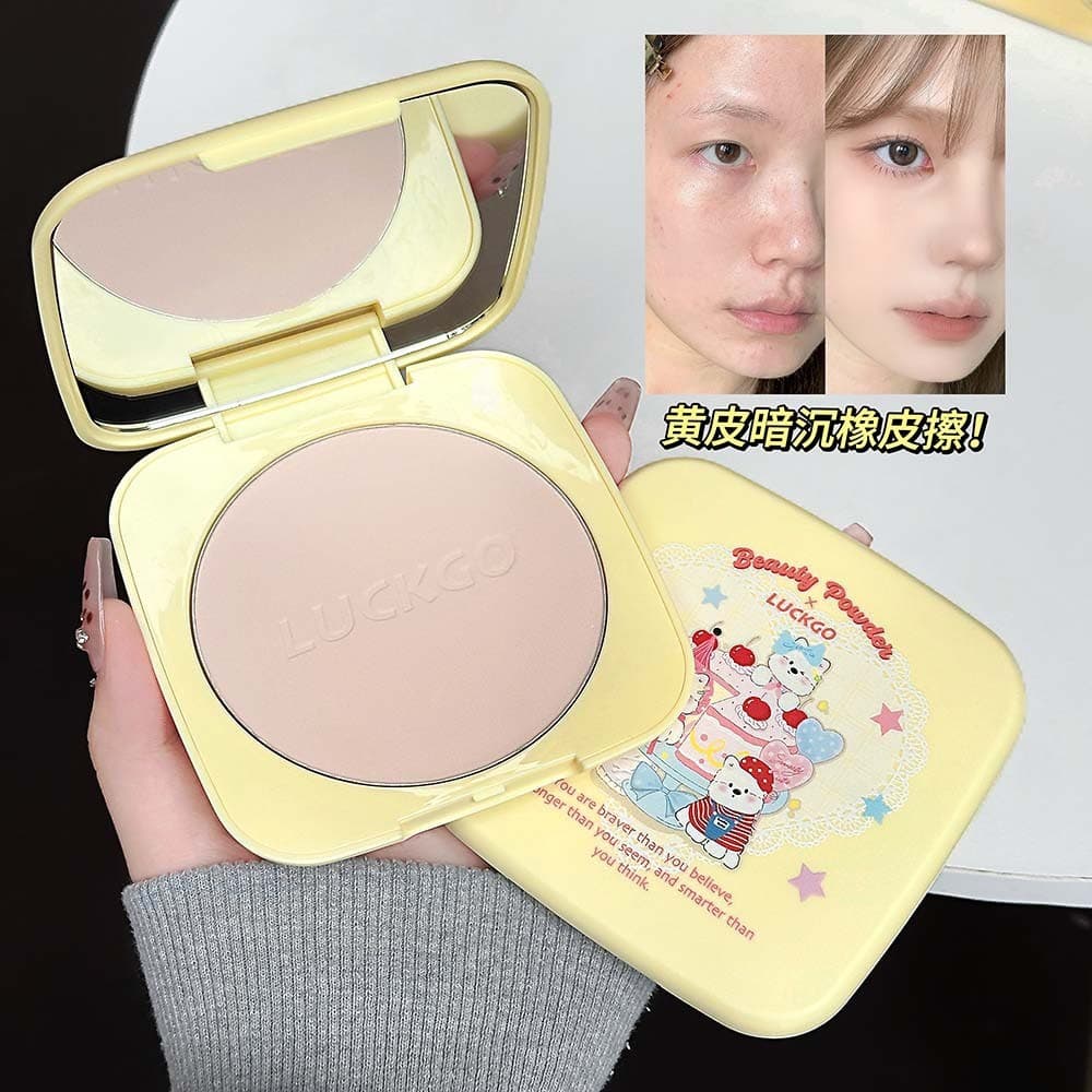 LUCKGO bonito animal de estimação paraíso foco fixo pó prensado fosco foco macio corretivo Natural serviço de luz cosmét