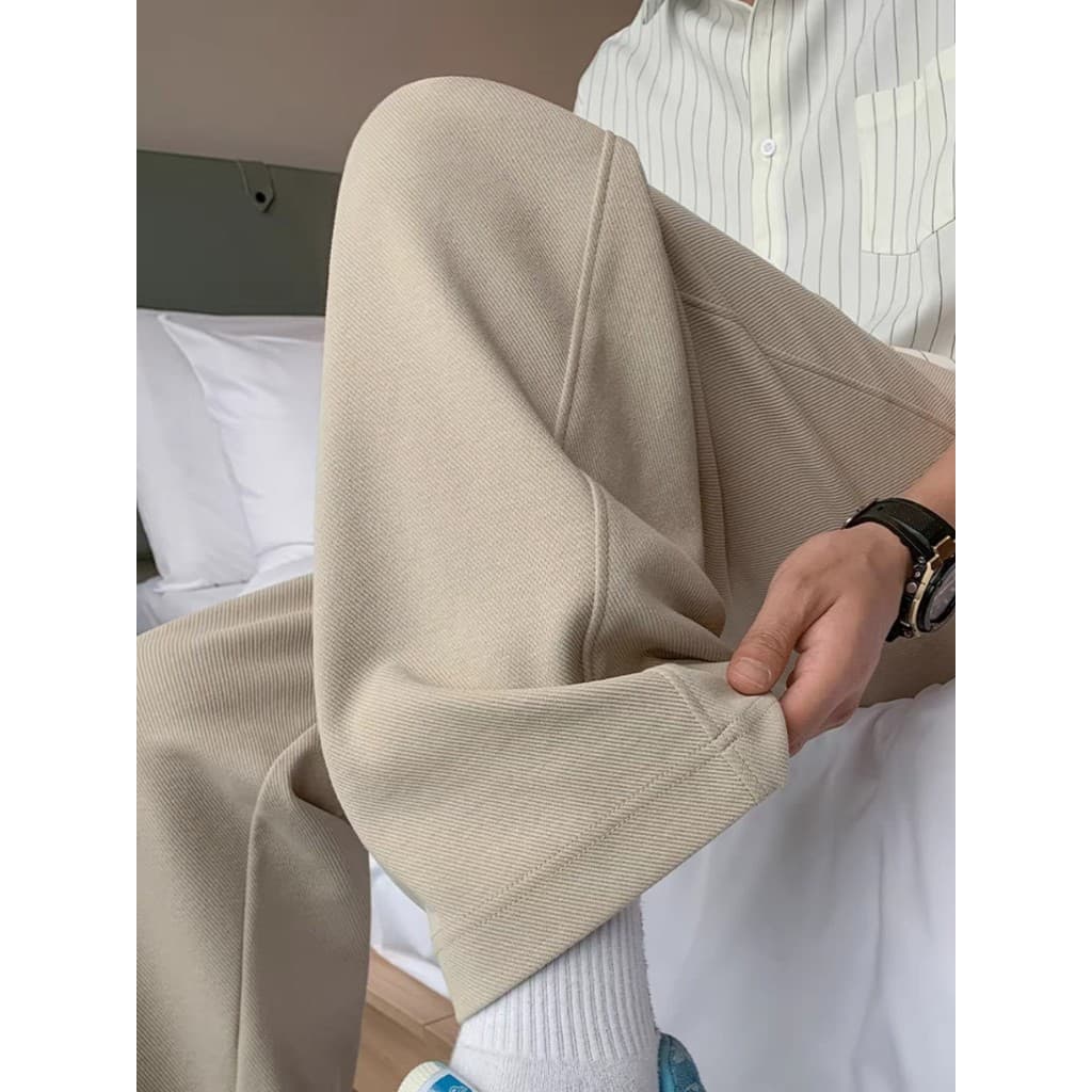 Sarja Drape calças retas dos homens verão calças casuais soltas All-Match calças esportivas confortáveis calças de perna