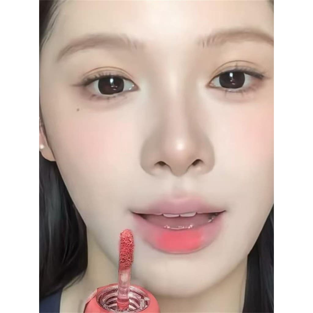E doce coreano doce sensação feminina ~ macio fosco saturado purê labial pele amarela fácil controle cor de pêssego crem