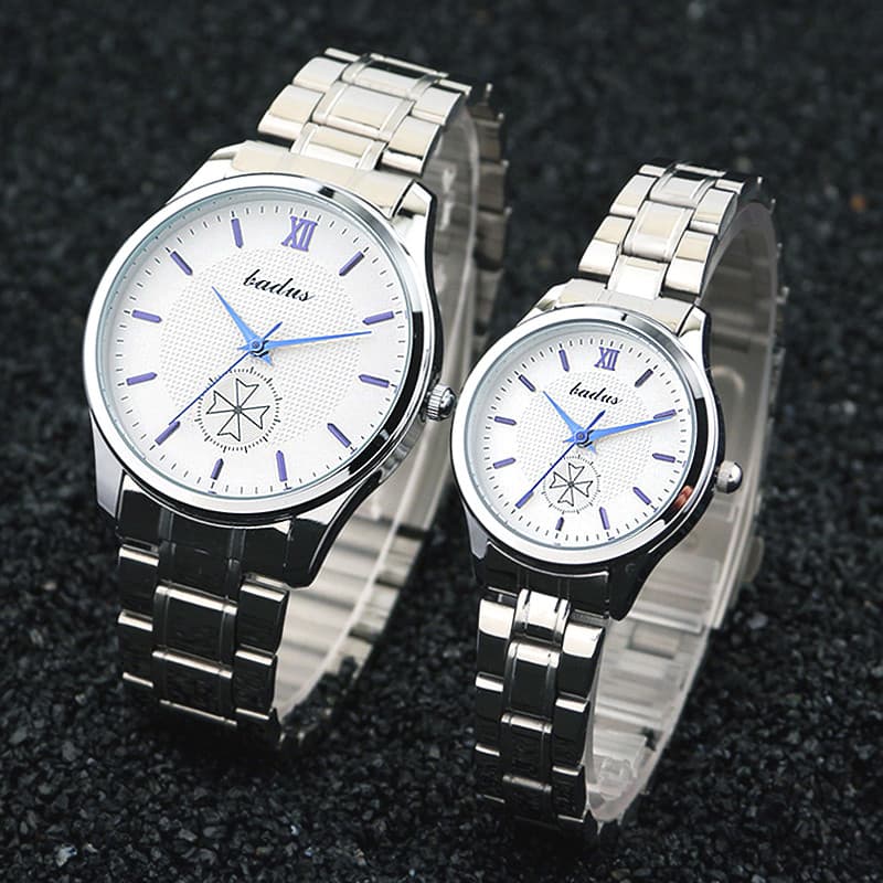 Bai chapeamento tempo pulseira de aço relógio grande mostrador relógio masculino de negócios moda Casual casal relógio e