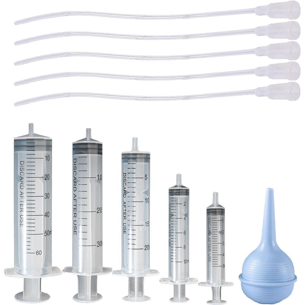 Kit de Alimentação para Filhotes e Gatinhos com 11 Peças, Inclui 5 Seringas para Alimentação de Gatinhos de 5 ML, 10 ML,