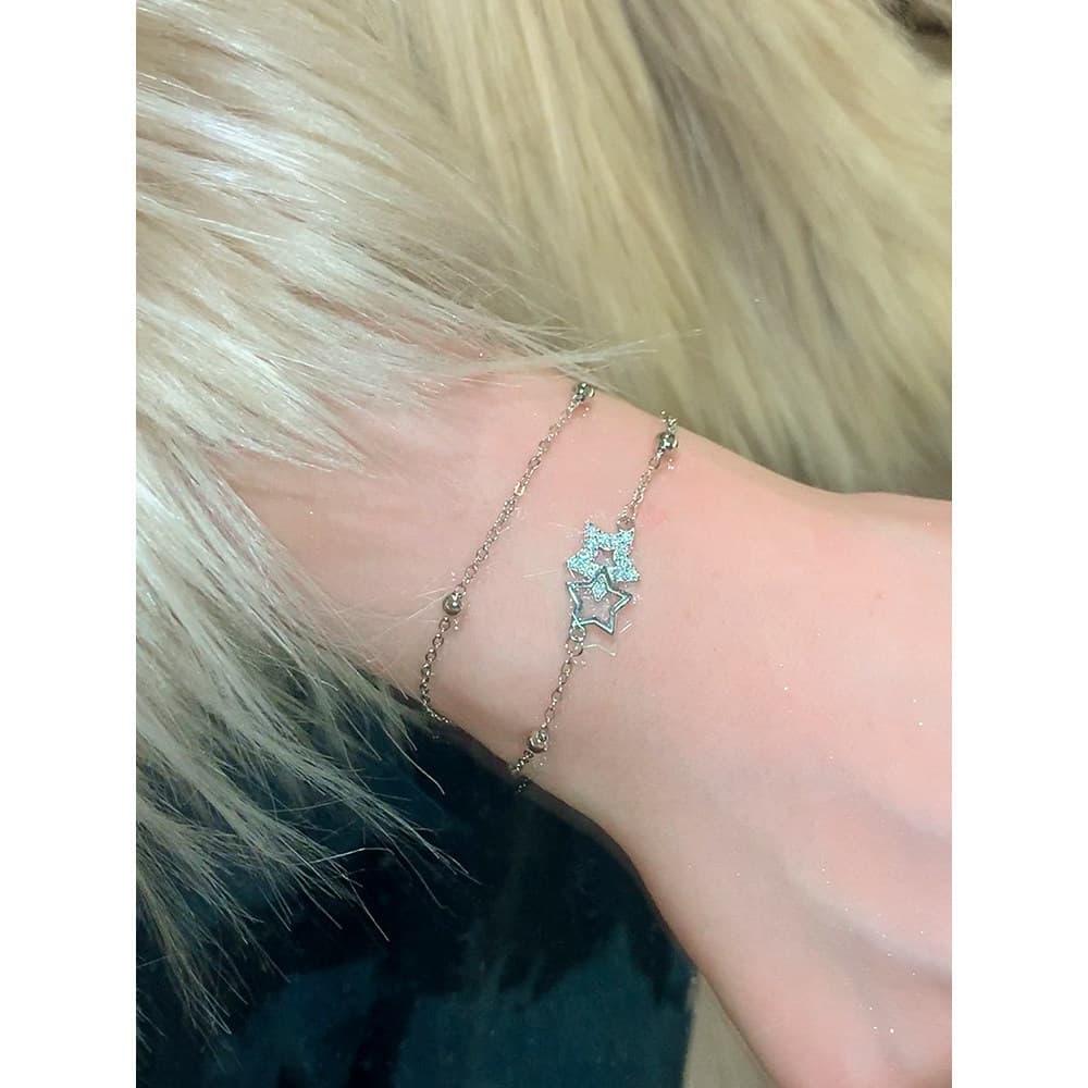 Pulseira banhada a prata de cobre estilo meninas estrela história pulseira luz luxo nicho requintado pulseira feminina d
