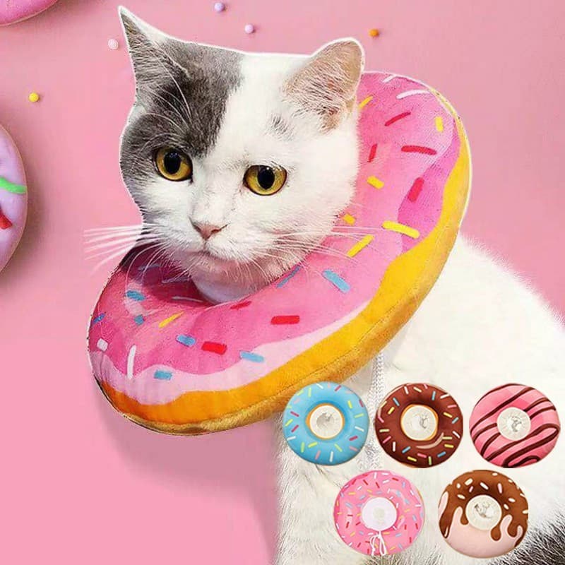 Coleira protetora para animais de estimação, tipo donut, coleira elisabetana, para gatos e gatinhos, anti-lambida, para