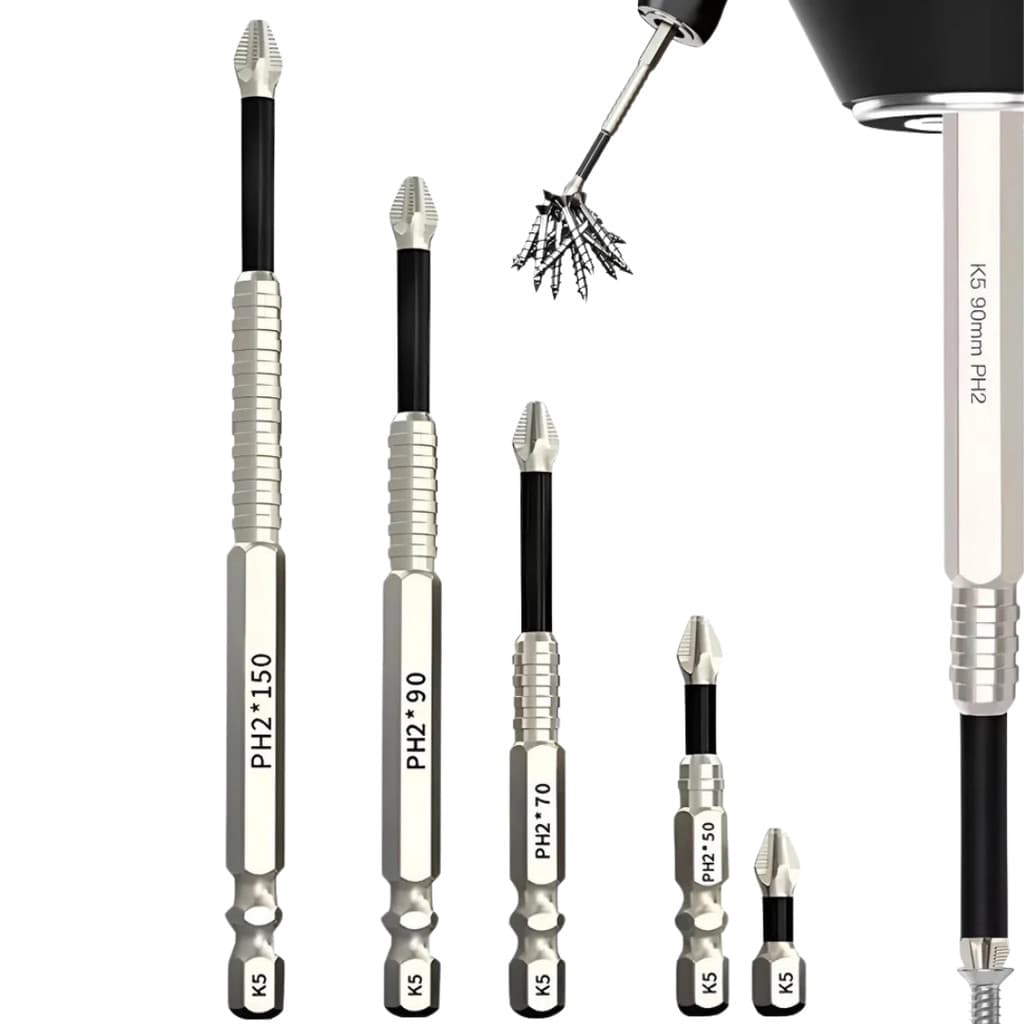 Kit 5 Bits Philips K5 Magnético Antiderrapante Para Parafusadeira