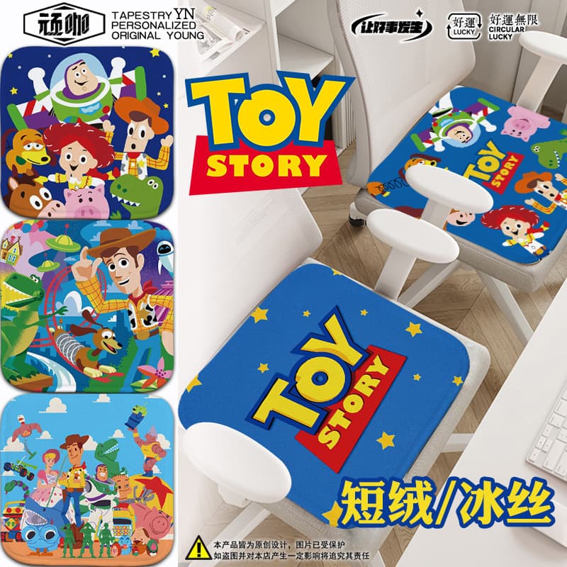 Almofada de lã Toy Story toytory Woody Buzz Lightyear Triss Short Fleece Ice Silk Almofada de assento de jardim de infân