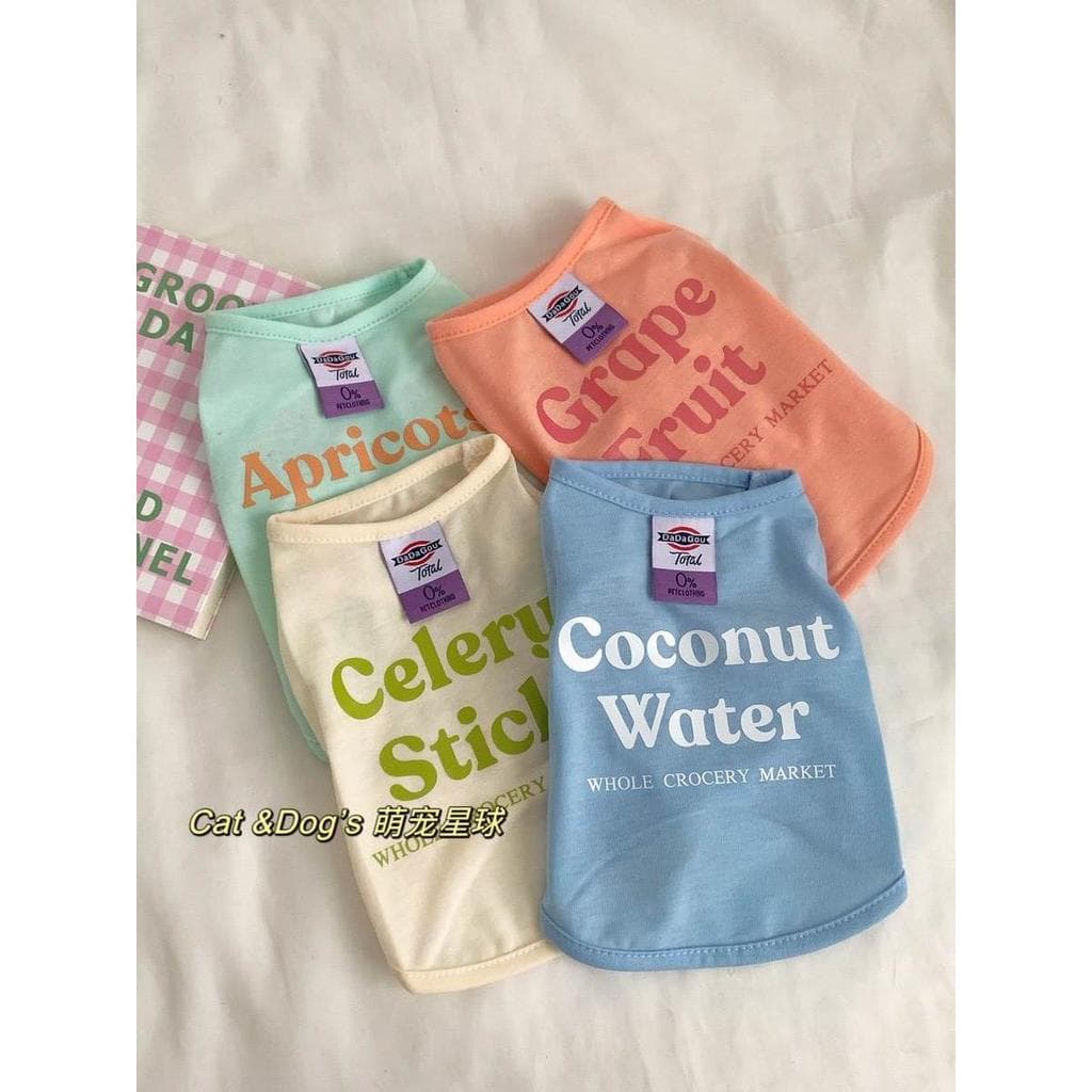 Coreano coreano roupas de gato colete de cachorro primavera verão estilo fino Anti-fiapos animal de estimação gradiente