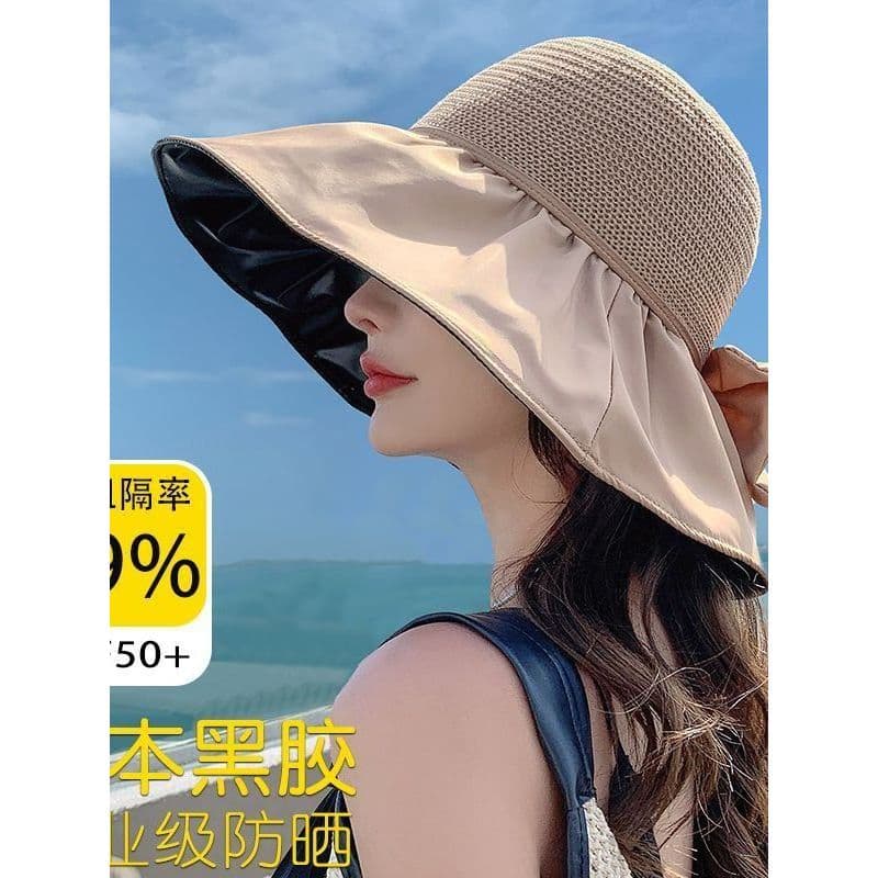 Chapéu de balde de vinil dobrável capa rosto protetor solar chapéu de sol Anti-ultravioleta chapéu de sol feminino arco