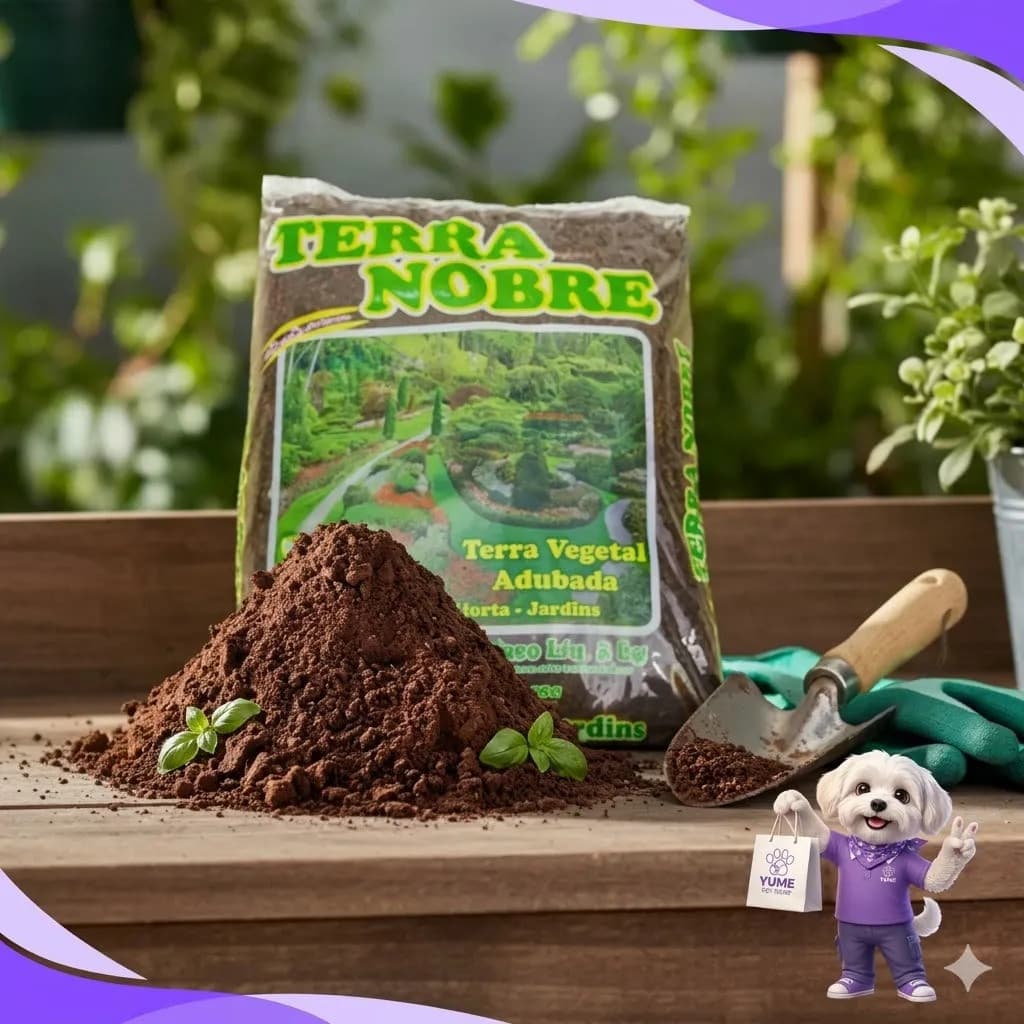 Saco Terra Vegetal Adubada 5kg Terra Nobre Jardim plantas hortas pasto gramas vasos orquidias flores