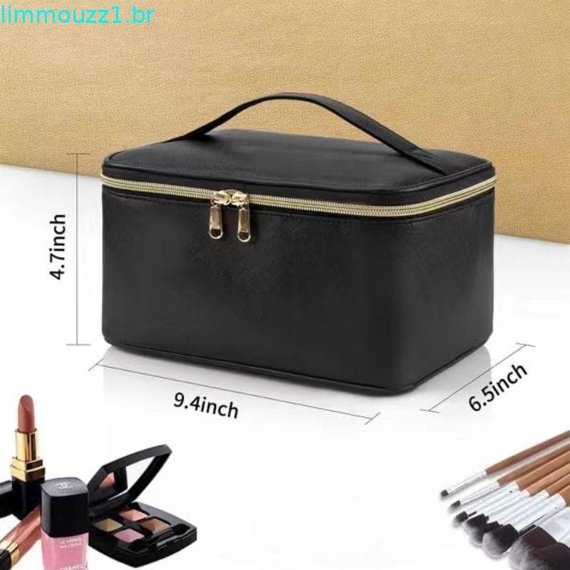 Bolsa de Maquiagem de Viagem, Bolsa de Cosméticos Portátil com Organizador de Pincéis de Maquiagem, Estojo de Maquiagem