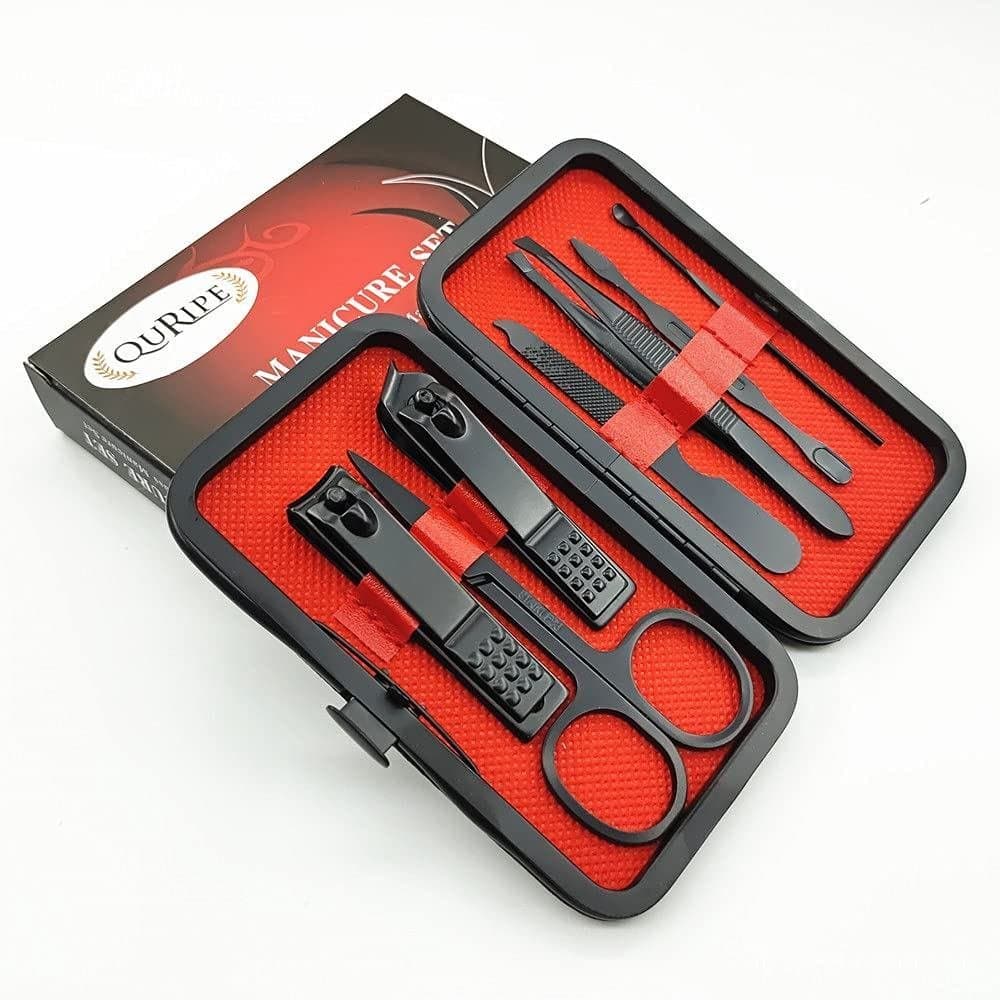 Conjunto de Manicure com 7 Peças, Kit de Cortadores de Unhas, Kit de Manicure em Aço Inoxidável, Ferramentas para Corte
