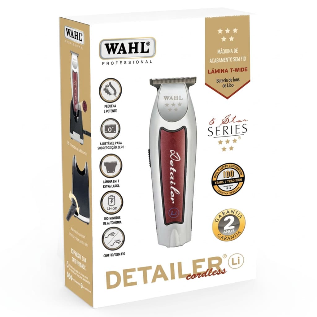 Máquina De Acabamento Wahl Detailer Sem Fio Profissional