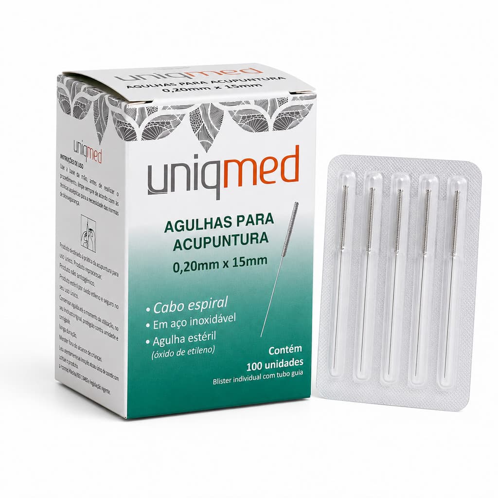 Agulha Acupuntura Uniqmed 0,20x15mm Estéril Caixa 100 Und