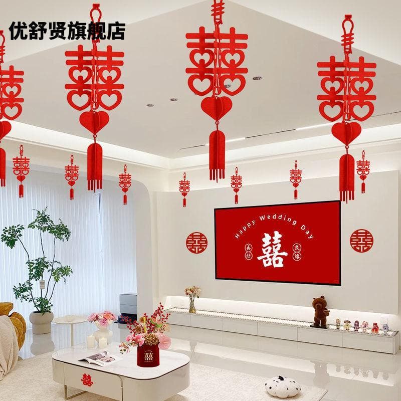 Casamento tridimensional personagem feliz lanterna pingente nova sala de estar teto decoração masculino feminino pingent