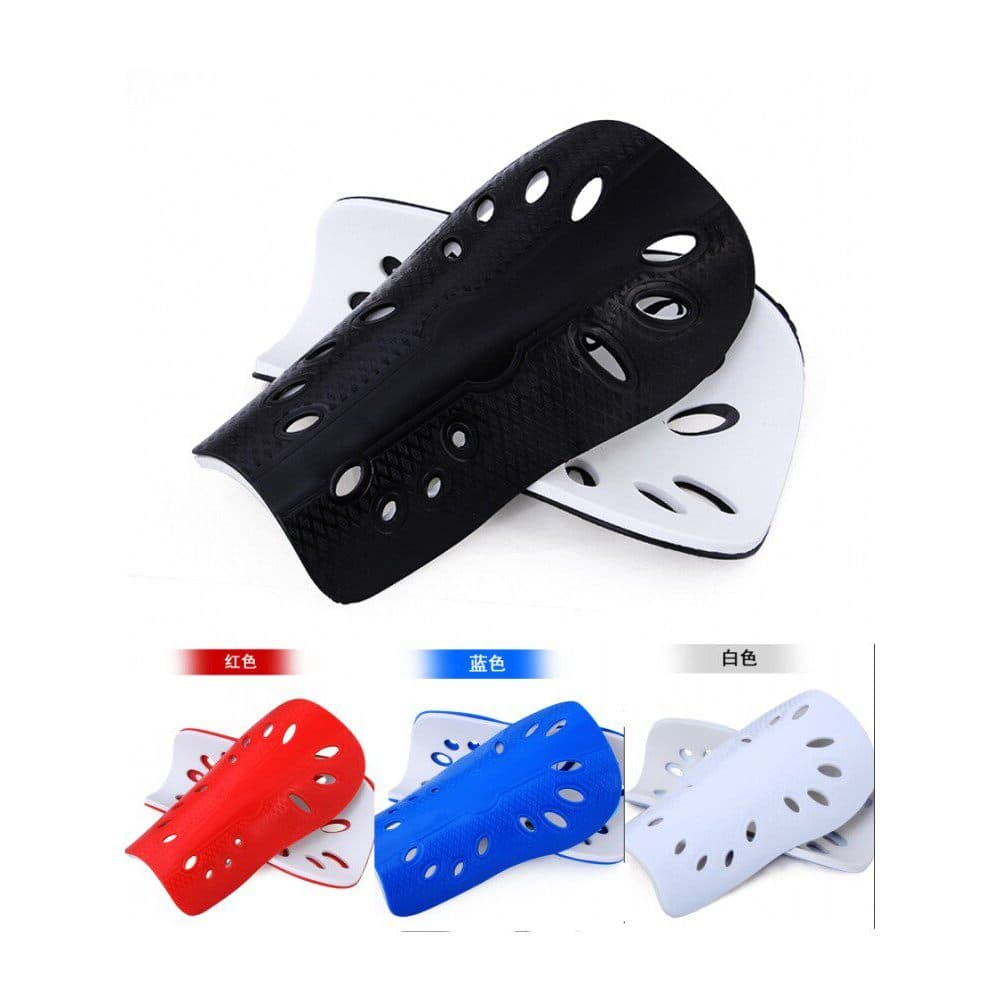 Frete grátis Placa de leggings para equipamentos de proteção de futebol com furo Placa de leggings respirável para crian