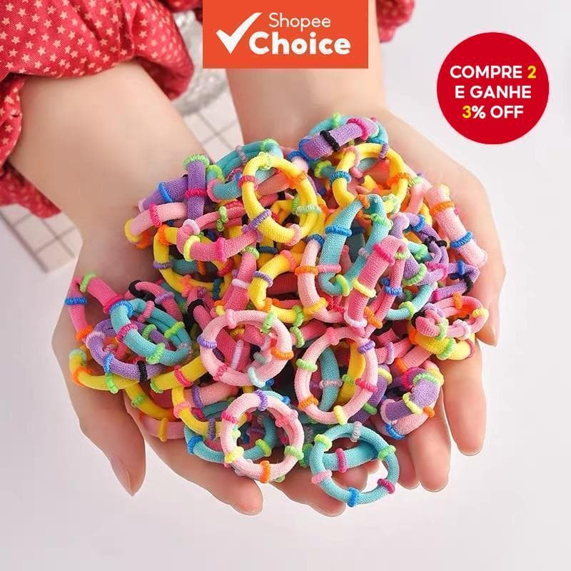 10PCS Lovely Children Hair Band Mini Banda De Borracha Arco-Íris 2cm Elástica Faixa Para Menina Moda Pequena
