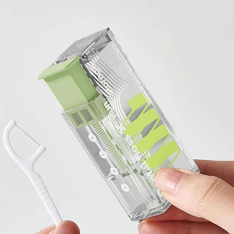 1 unidade de caixa de armazenamento de fio dental com 10 unidades de fio dental, portátil, criativa, com iluminação, tip