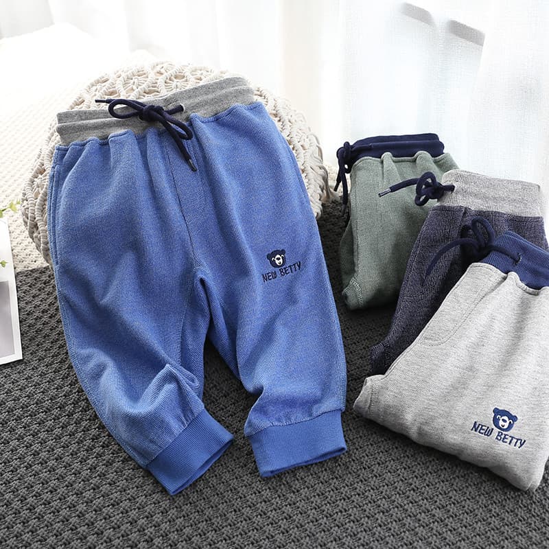 79692 Liquidação Estoque Não Reembolsável Crianças Puro Algodão Calças Esportivas Meninos Meninas Sweatpants Médio Grand