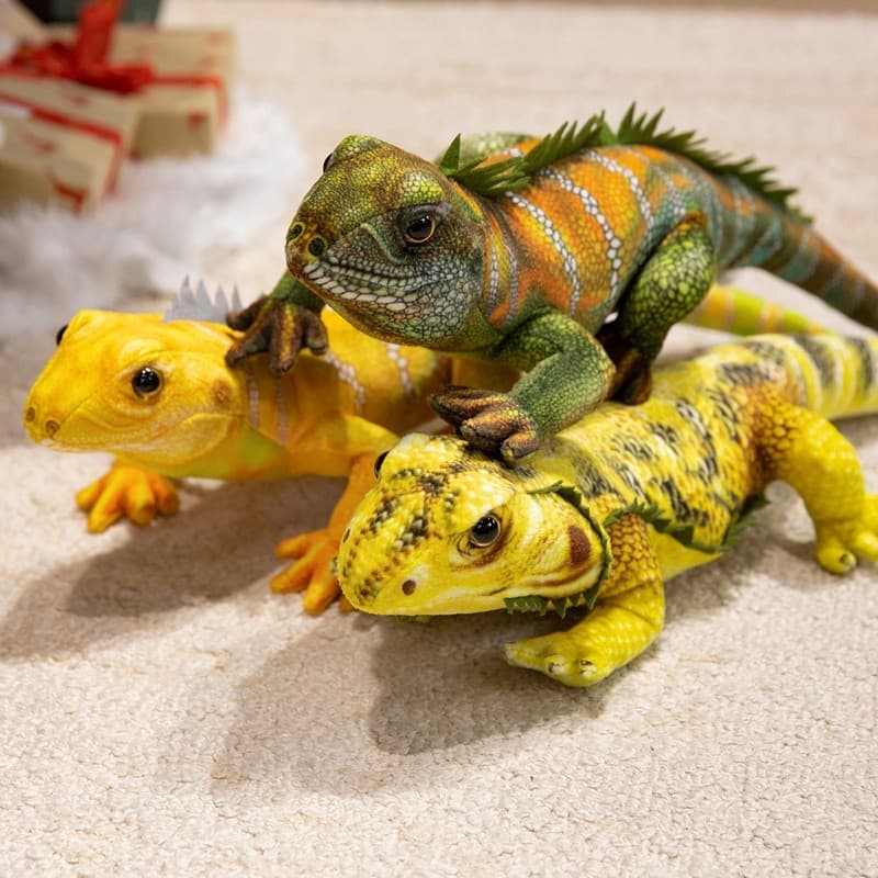 Simulação transfronteiriça Animal selvagem camaleão lagarto Gecko brinquedo de pelúcia boneca fotografia adereços de ens