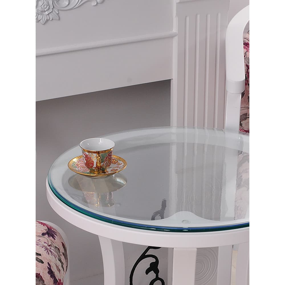 Toalha de mesa redonda de vidro macio, tapete de mesa transparente à prova d'água, à prova de óleo, Anti-escaldante, sem