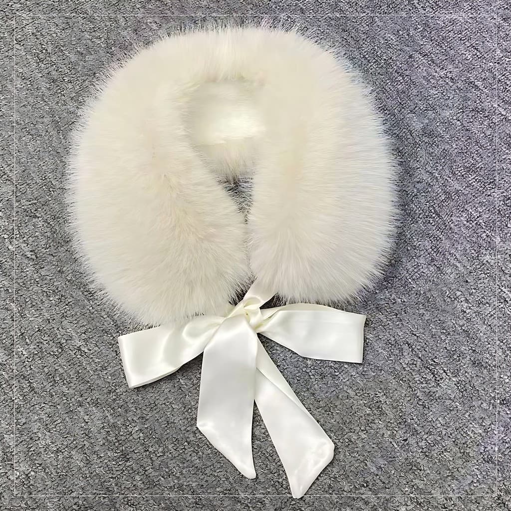 Novo estilo de raposa-como pelúcia cachecol de pele sintética cachecol fita cachecol gola de pele senhoras cor sólida Al