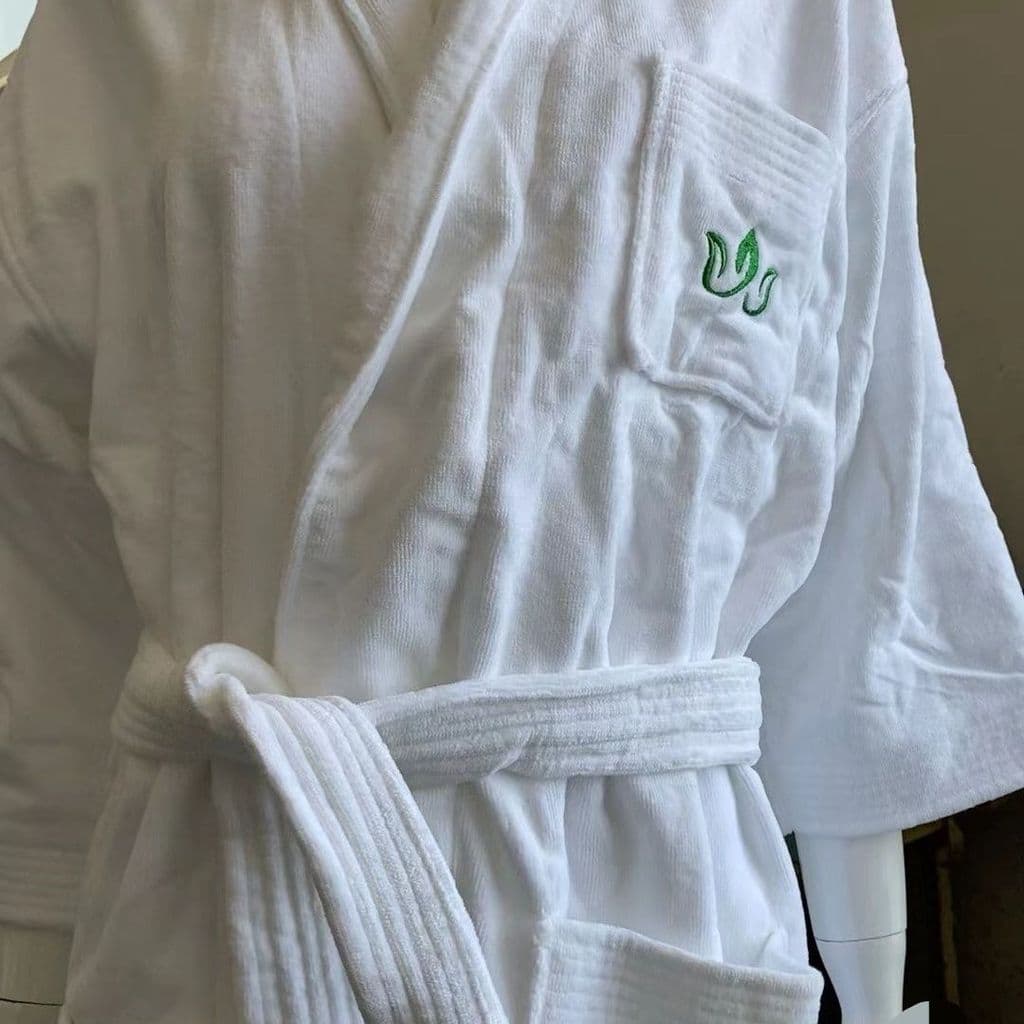 Cinco estrelas Hotel 2024 casal sem capuz corte toalha de lã absorver água longo cor sólida simples casa roupão