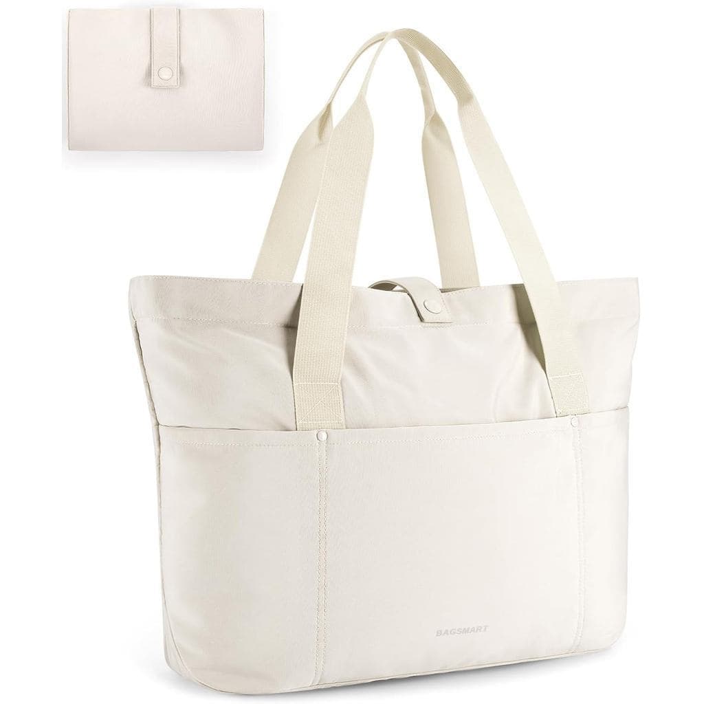 Bolsa de Mão Feminina BAGART, Bolsa de Ombro Grande Dobrável com Zíper para Viagem, Bolsa de Trabalho - 16,5 Polegadas d