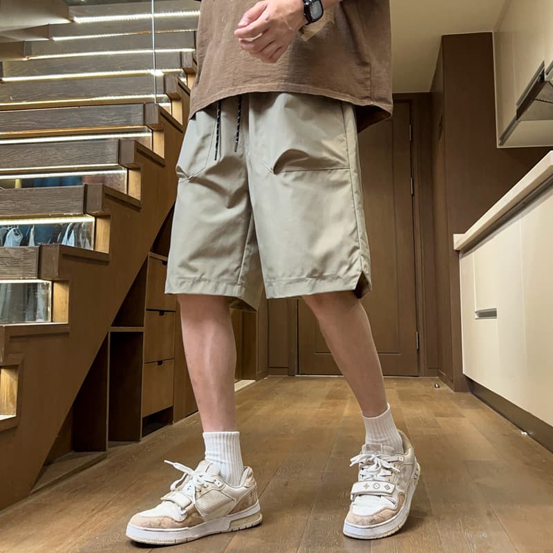 Street wear gelo seda legal sentir calças cortadas verão fino solto exterior wear calças esportivas masculino de secagem