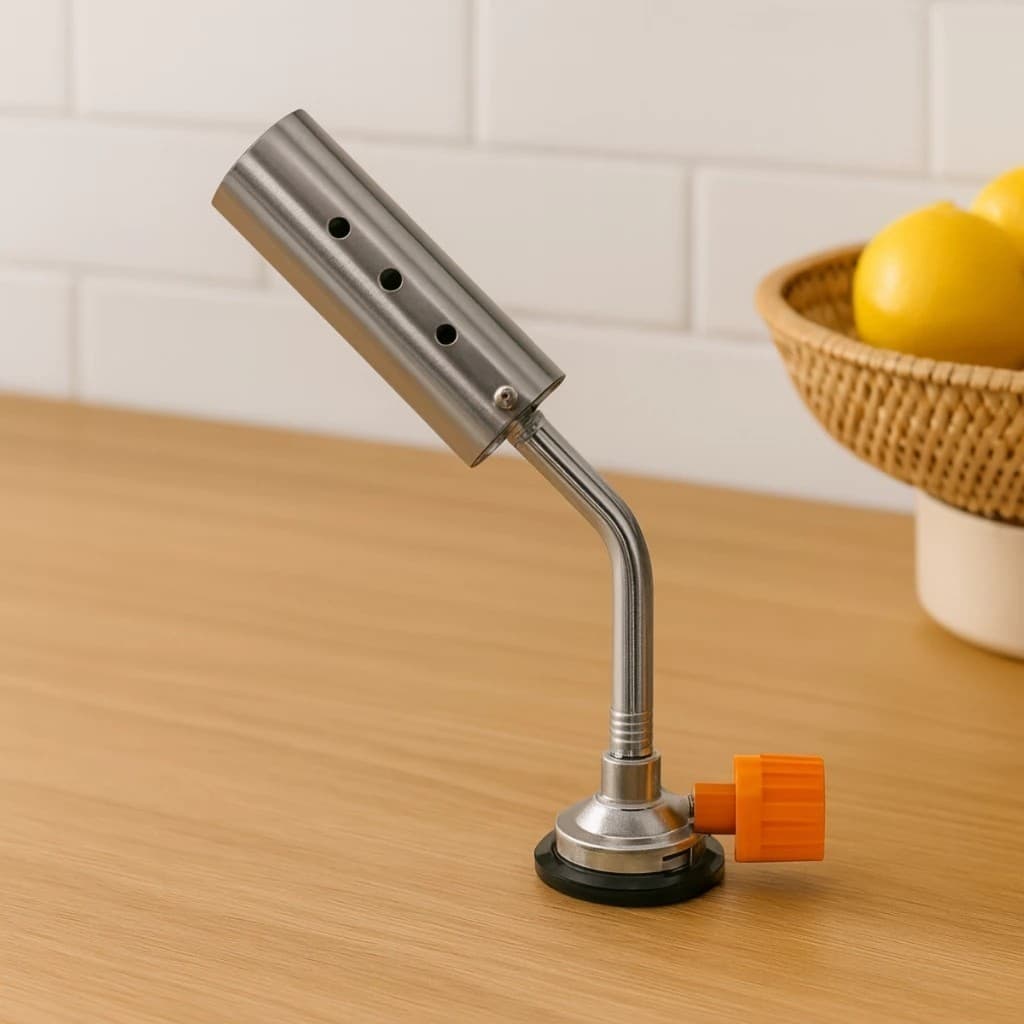 Maçarico Portátil com Chama Turbo para Uso Culinário