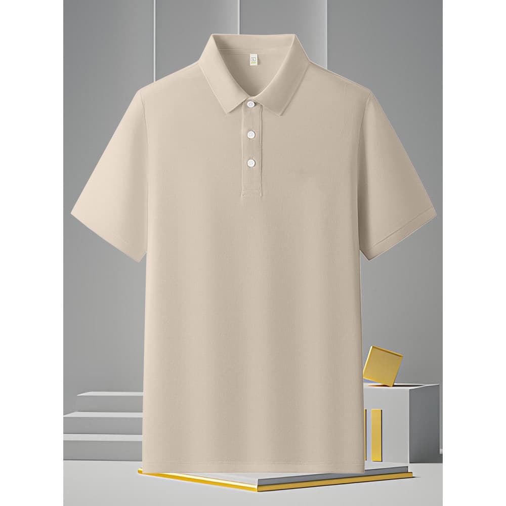 Estação europeia camisa polo masculina de manga curta High-End verão jovem camisa polo respirável cor sólida topo S2165