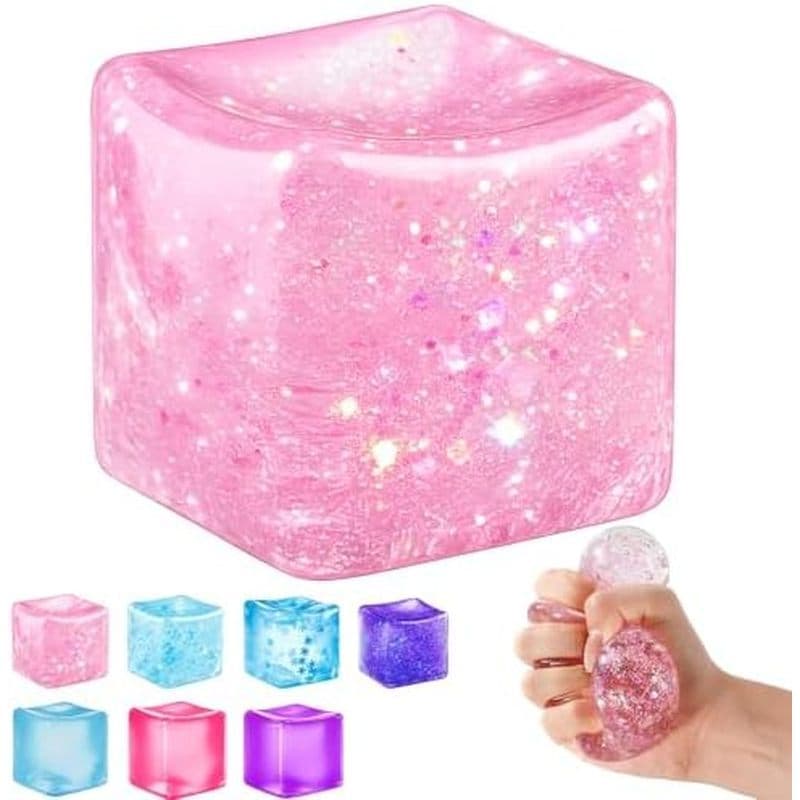 Ice Cube Squishy Fidget Toy-Brinquedos Sensoriais De Aperto De Ascensão Lenta , Múltiplas Maneiras De Jogar , Bola De Es