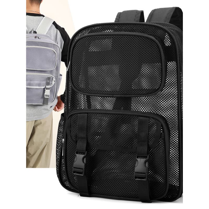 Sobre mochila de malha de cor sólida moda na moda mochila estudante mochila Casual Commuter computador saco