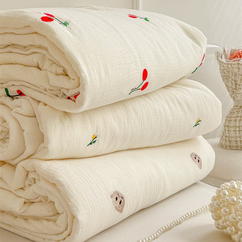 Colcha de verão de fio duplo Super macia Colcha de ar condicionado lavável à máquina para crianças Colcha fresca de verã