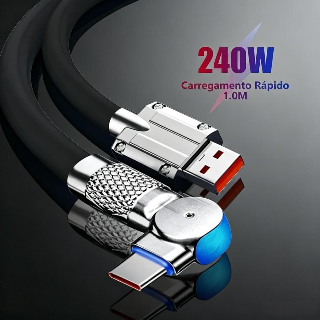 Cabo De Carregamento Super Rápido Adequado Para Cabos De Porta Rotativa Tipo C Micro USB iOS Lightning Android ZY61203