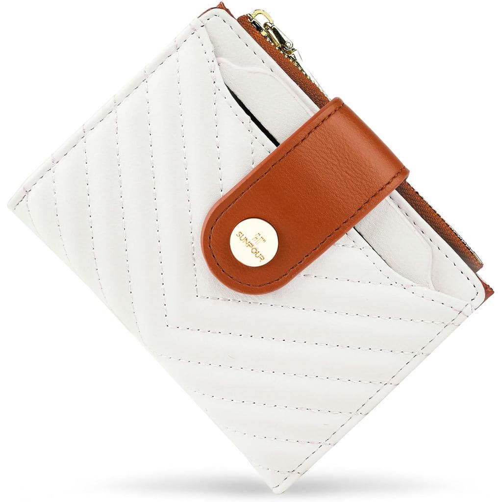 Carteira feminina pequena, carteira de couro dobrável para mulheres, porta-cartões RFID, carteira compacta para bolsos f