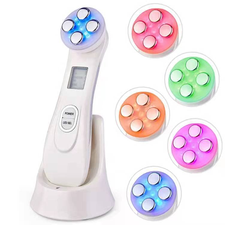 Rádio Frequência Facial Microcorrente EMS LED 6 Cores Rejuvenescedor Anti-idade Portátil