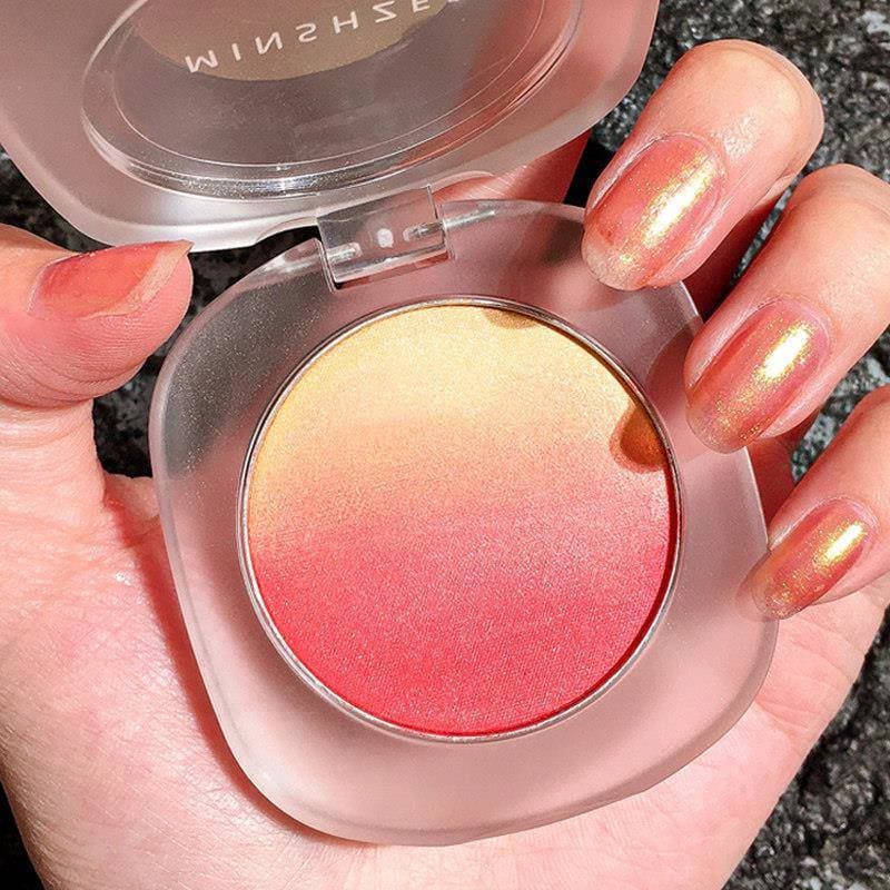 Paleta de blush gradiente blush feminino barato nicho combinação paleta roxo laranja cor fácil de colorir alta
