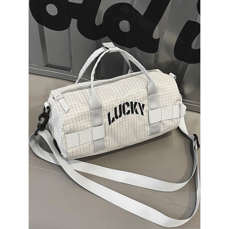 Bolsa mensageiro esportiva exclusiva, bolsa de ombro combinada com ferramentas masculinas estilo funcional, bolsa cilínd